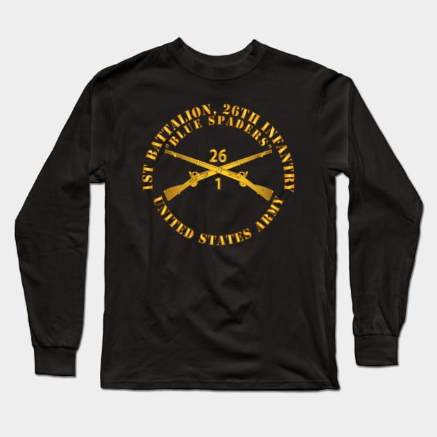 1st Bn 26th Infantry Regiment - Blue Spaders w Infantry Br X 300 Long Sleeve T-Shirt by twix123844